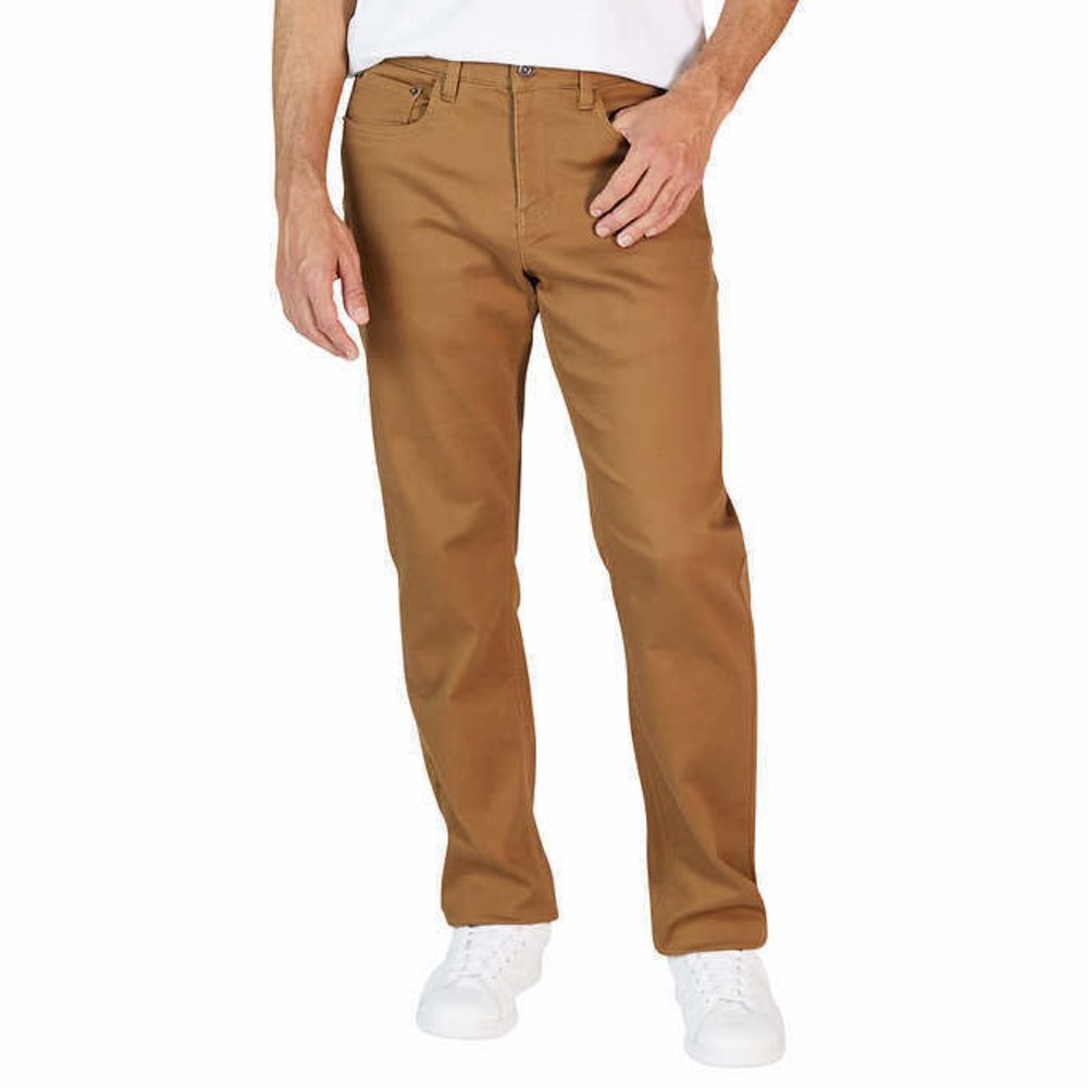 Izod Men's Stretch 5 Pocket Supersoft Knit Jean Color Dark Khaki NWT